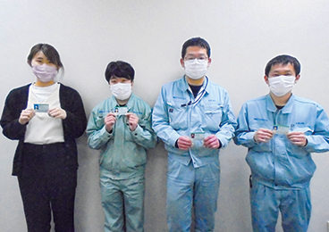 九州営業部の衛生管理者合格の４名